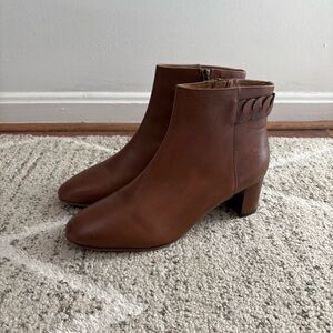 Aquatalia giana ankle leather boots brown size 9.5 New
